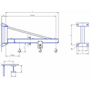 Ylätuettu seinäkääntönosturi mitta