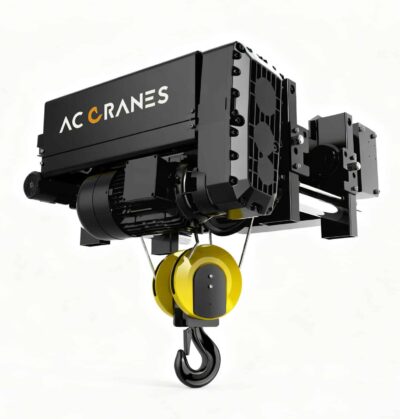 AC Cranes -köysinostin valkoisella taustalla